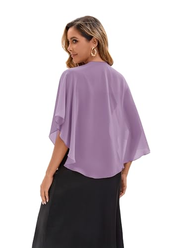 Baoqiya Chiffon Shawl Evening Scarf Shawls and Wraps for Women Wedding Party Bridal Scarves Cover Ups - color: Mauve
