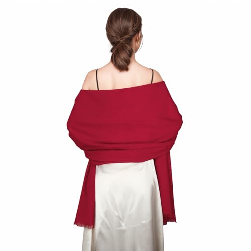 Shawl Wraps for Women Pashmina Shawls and Wraps for Evening Dresses Large Soft Scarf Winter Scarf Wedding Shawl… - color: Red