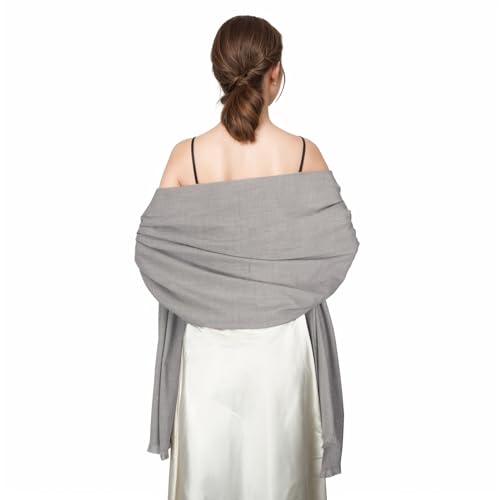 Shawl Wraps for Women Pashmina Shawls and Wraps for Evening Dresses Large Soft Scarf Winter Scarf Wedding Shawl… - color: Light Grey