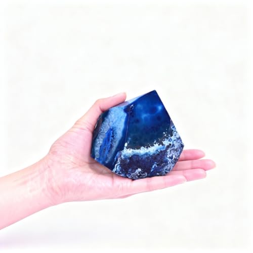 Agate Wand Geode Irregular Pillar 1.1-1.7 Lbs Dyed Blue for Nautical Theme Patio Garden Relaxation Space Balance Ornament - color: Dyed Blue, size: 1.1-1.7 Pound