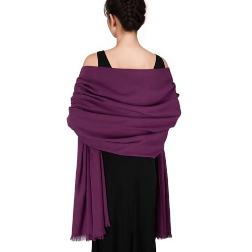 Pashmina shawls and wraps for Evening Dresses Scarf for Women Winter Shawl Wraps for Women Weedings - color: Purple-2