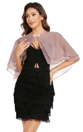 Women's Sheer Tencel Shawls and Wraps for Evening Dresses Soft Wedding Cape Lightweight Bridesmaid Scarves Cover Up - color: Blush