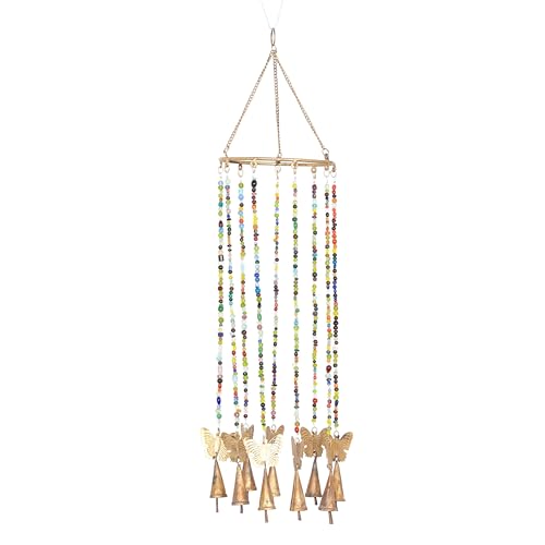 Deco 79 Gold Metal Eclectic Windchime 7 x 18 Inches