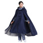 Meditation Buddhist Hooded Cloak Coat,Winter Thickened Plus Velvet Long Monk Monk Master Meditation Cloak Meditation - color: Blue, size: X-Large