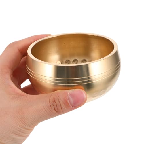 Unomor Brass Tibetan Singing Bowl Set with Cushion and Mallet for Yoga Meditation Antique Sound Bowl for Healing Frequencies Mindfulness Relaxation Decorative Home Decor