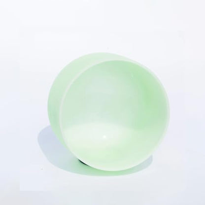 Hye-eun 432hz Crystal Singing Bowls Set,8-12inch Mint Green Sound Bath Bowl 8"A 10"F 12"C,Spiritual Mindfulness Sound Bowls with Beige Carry Case