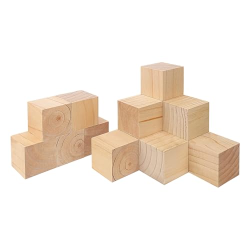 15 PCS Premium 3.15 Inch Wooden Cubes, Natural Pine Wood Cubes for Crafts, Wood Blocks Ready for Artistic DIY Projects-Unleash Creativity with Blank Wood Blocks. - size: 15 PCS 3.15 Inch