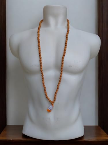 Sandalwood Japa Mala 8MM – White Chandan Mala Aromatic Fragrant Hand-Knotted Tibetan Prayer Beads for Meditation, Yoga, Chanting, Bracelet & Necklace Jewelry | Genuine Nepal Buddhist Wooden Mala