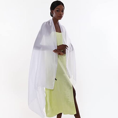 Womens Scarf Pashmina Shawls and Wraps for Evening Dresses Like Chiffon Silk Scarf for Bridal Wedding - color: White
