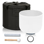 432HZ 8 Inchs G Note White Frosted Crystal Singing Bowl for Meditation Healing Yoga Chakra Quartz Crystal Sound Bowls with Heavy Duty Carry Case and Rubber Mallet,Suede Striker,O-rings - color: G Note White, size: 8 inch Throat Chakra