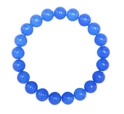 Adabele 1pc Natural Stretch Gemstone Bracelet 8mm (0.31") Bead 7" to 8.5 inch Healing Crystal Energy Quartz Chakra Jewelry Women Unisex Birthday Gift - color: Blue Agate, size: 7 inch