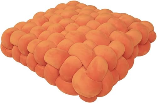 Knot Pillow, Meditation Mat, Large Floor Mat, Chair Pillow, Upholstered Cushion, Square Knot Seat Cushion, Home Decoration, Living Room, Bedroom, Sofa (Orange) - color: Orange
