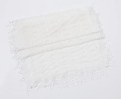 Cindy and Wendy Lightweight Soft Leaf Lace Fringes Scarf Bridal Veils shawl for Women - color: Ivory-sh