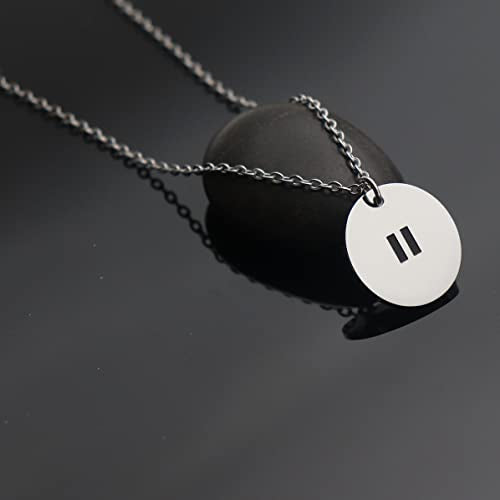 Pause Symbol Necklace for Women Meditaiton Gift Yoga Lovers Jewelry Mental Health Gift Zen Necklace - color: Pause Symbol Necklace Silver