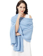 Soft Cashmere Blend Wrap Chic Scarf Stole for Women Wayfarer Travel Extra Large 87"x28" - color: Baby Blue