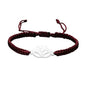 Lotus Symbol Bracelet for Women - Adjustable Cord, Silver Pendant, Spiritual Jewelry Gift - style: Garnet Red