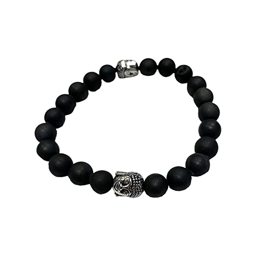 VIE Buddha Bracelet - style: Black Druzy