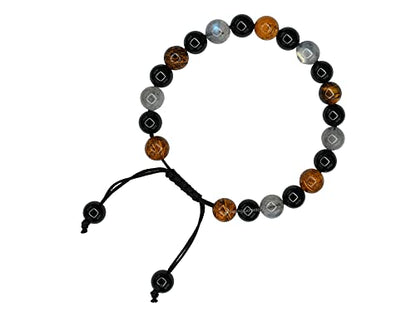 Amazing Gemstone Mood Bracelets for Kids Women Men Manifestation - Labradorite Mariyam Jasper Black Tourmaline Bracelet Set for Men Women Healing Calming Anxiety Stress Relief Gifts (Adjustable) - color: Mood Lifting