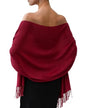 FURTALK Pashmina Shawl Wraps for Women Evening Dresses Blanket Scarves Fashion Scarf Wedding Gifts - color: Dark Red