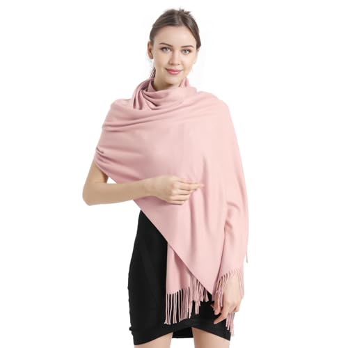 Pashmina Scarf and Shawl - Soft Women Pashminas Wrap for Wedding Evening Party dresses - color: G#. Old Pink