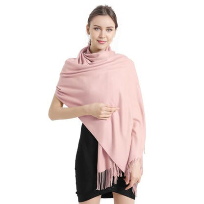 Pashmina Scarf and Shawl - Soft Women Pashminas Wrap for Wedding Evening Party dresses - color: G#. Old Pink