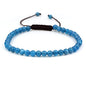 Keleny Natural Gemtones 4mm Round Beads Crystal Adjustable Braided Macrame Tassels Bracelets Unisex - color: Blue Apatite