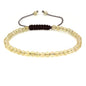 Keleny Natural Gemtones 4mm Round Beads Crystal Adjustable Braided Macrame Tassels Bracelets Unisex - color: Yellow