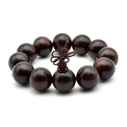 Zen Dear Unisex Natural Rosewood Prayer Beads Buddha Buddhist Prayer Meditation Mala Necklace Bracelet - style: 20mm 12 beads