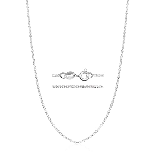 925 Sterling Silver Chain for Women - 1.1mm Thin Dainty Cable Necklace, Artfully Crafted in Thailand, Hypoallergenic & Anti-Tarnish Solid Silver for Pendants, Multiple Lengths - color: 925 Sterling Silver Hypoallergenic, size: 18 Inches