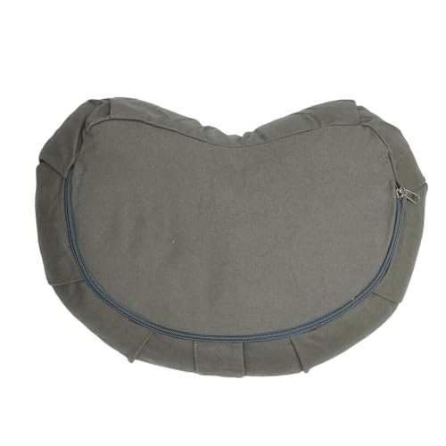 Yinhing Half Moon Meditation Cushion Filled with Buckwheat Hulls Premium Soft Cotton Cover Ergonomically Designed Meditation Pillow Comfortable Support for Mindfulness Practice - color: Gray
