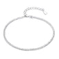 Dainty Adjustable Bracelet for Women - 14K White Gold Plated Stackable Link Chain, Minimalist Simple Jewelry