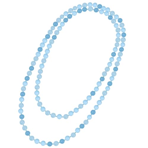 Beaded Necklace Hand Knotted for Woman - color: Aquamarine 1