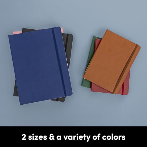 PAPERAGE Softcover Lined Journal Notebook (Black), 176 Pages, College Ruled Notebook, Small 5.6 inches x 7.9 inches - 100 gsm Thick Premium Paper - color: Black