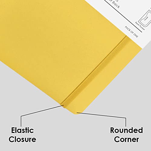 myPAPERCLIP Executive Series A5 Ruled Notebook | 192 Pages, 80 GSM, Soft Cover, A5 (5.83 x 8.27 in) | Flat Lay | Bookmark, Elastic Closure & Back Pocket | Yellow - color: Yellow, size: A5, Ruled