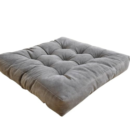 Square Meditation Pillow, Large Floor Pillow Cushion,Solid Thick Tufted Seat Cushion Janpanese Quilted Chair Mat for Balcony Bedroom Tatami Living Room(55x55cm, A) - color: A