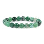 Justinstones Gem Semi Precious Gemstone 10mm Round Beads Stretch Bracelet 7 Inch Unisex - color: Dyed Green Banded Agate