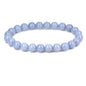 Keleny Gem Semi Precious Gemstones 8mm Natural Stone Round Beads Crystal Stretch Bracelets 7 Inch Unisex - color: 8mm Blue Angelite