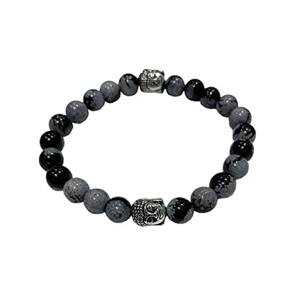 VIE Buddha Bracelet - style: Snowflake Obsidian