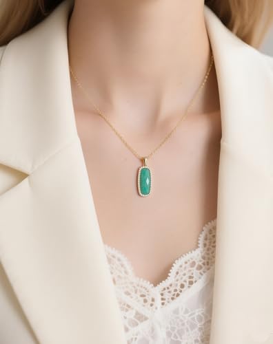 Natural Gemstone New Beginnings Birthday Graduation Gifts 925 Silver Jewelry Plated with 18K Gold Protection Necklace for Women - color: Prosperity & New Beginnings