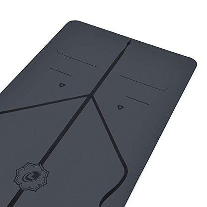 Liforme Travel Yoga mat – Patented Alignment System, Warrior-Like Grip, Non-Slip, Eco-Friendly, Ultra-Lightweight and Sweat Resistant, Made with Natural Rubber - color: Gray