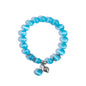 Natural Stretch Gemstone Bracelet Healing Stone Beaded Bracelets for Women Men Gifts (Unisex) - color: Blue