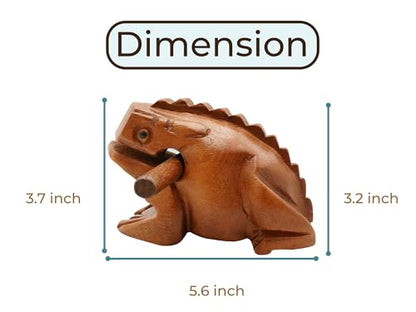 BSIRI 5" Wooden Frog Rasp - Musical instruments of Africa Frog Rasp Super Guiro Percussion Frog Wood Block Instrument of Frog Noise Maker Cool Music Gifts Ideas Fun Instruments for Adults and Kids - size: 5 Inches Size
