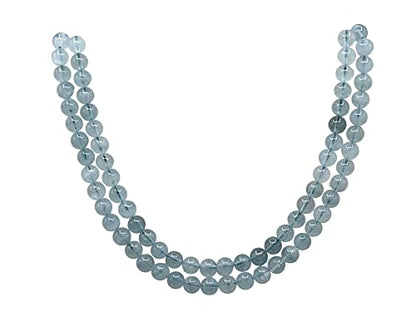 Amazing Gemstone Aquamarine Mala Beads - 108 Prayer Beads for Meditation and Mindfulness Practice, Handcrafted Mala Beads with Natural Gemstones for Spiritual Healing and Relaxation (Plain) - color: Aquamarine, style: Plain