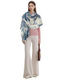 Luxury Cashmere Pashmina Style Shawl - Silk & Wool Blend Scarf, Lightweight Skin-Friendly Wrap - color: 4 Cyan
