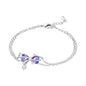 925 Sterling Silver Bracelet for Women,Silver Bracelet Chain Presents for Sister Daughter and Friend, Women's Jewelry for the Daily Occasion - color: Silvery | Love Bow Double Layer Chain