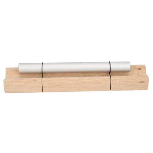 Single Tone Energy Chime for Meditation, Relaxation, and Energy Healing, Cherry Wood and Aluminum Construction, Ideal for Yoga and Prayer Sessions (Moon Shaped)