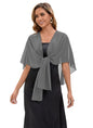 Baoqiya Chiffon Shawl Evening Scarf Shawls and Wraps for Women Wedding Party Bridal Scarves Cover Ups - color: Dark Grey