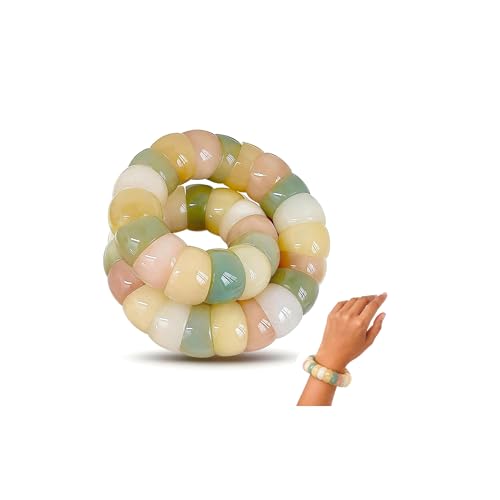 Natural Bodhi Seed Bracelets Anxiety Fidget Bracelets Anxiety Relief Items Protection Healing Stretch Bodhi Fidget Bracelet for Women Men - color: Rainbow Bodhi Bead Bracelet