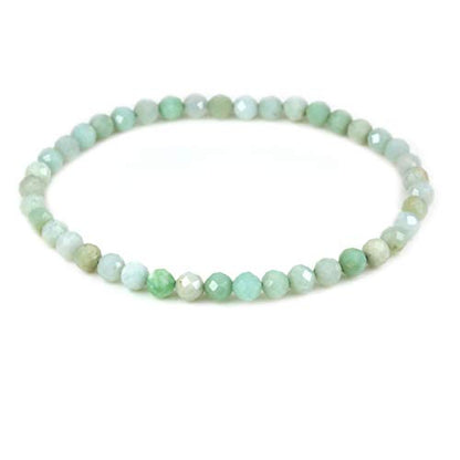Keleny Gem Semi Precious Gemstones 4mm Round Beads Crystal Stretch Bracelet 7 Inch Unisex - color: Australian Jade
