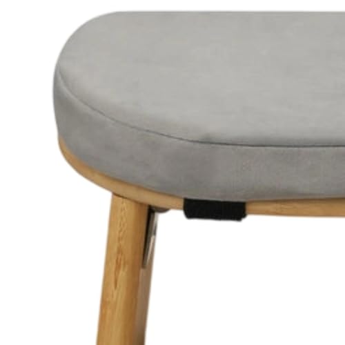 Meditation Bench Prayer Bench Removable Ergonomic Foldable Bamboo Kneeling Stool Stool for Office Bedroom Tea Ceremony(Light Grey)